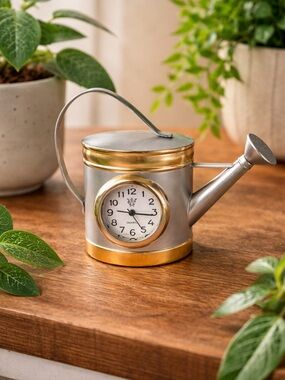 Vintage watering can clock mini metal desk clock garden decor novelty clock